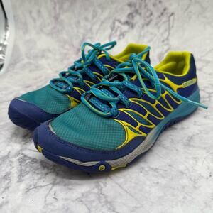 Merrell Blue and Yellow Athletic Trail Shoes High Viz. Size 6.5. Excellent cond!